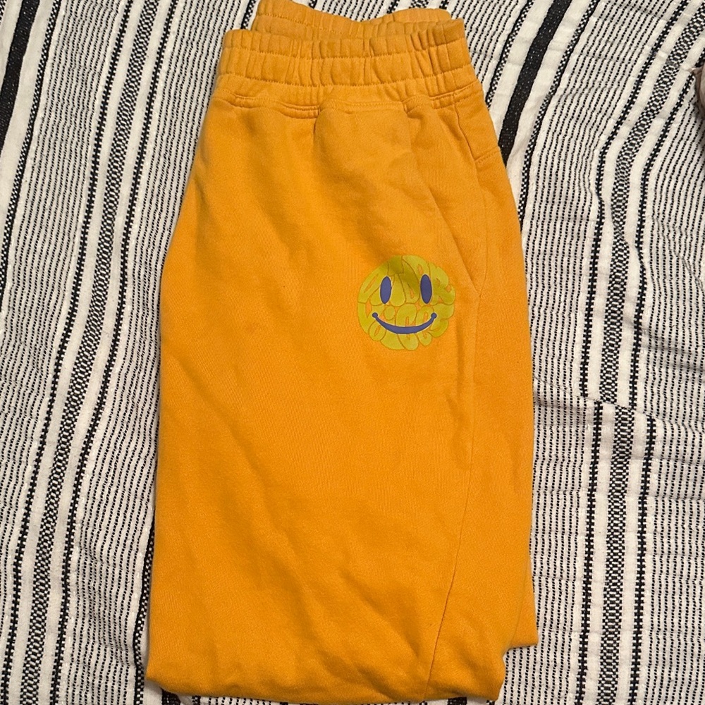 Outdoor Voices Hiker Club Yellow Smiley Jogger Sweatpants